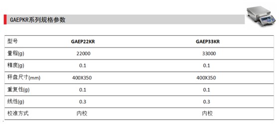 GAEPKR高精度天平規格參數