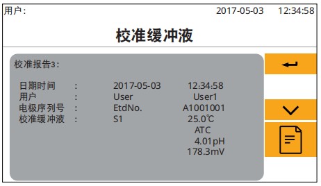 校準報告界面