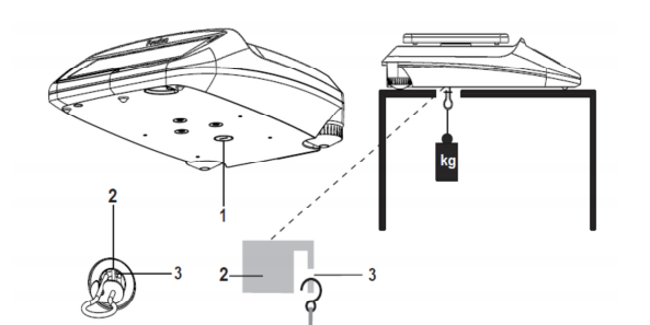 電子天平下掛鉤稱重